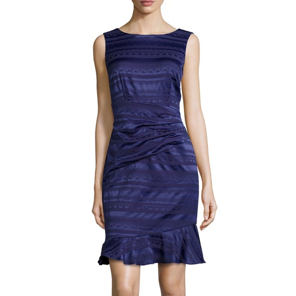 HPπ Layla Mural Jacquard Flounce Cocktail Dress - Picture 6 of 7